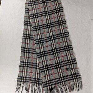 Burberry Iconic Check Lambswool Scarf Gray | Unisex | Designer | Quick Sale